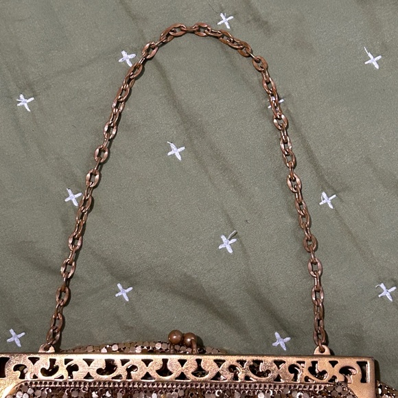 Whiting and Davis Gold mesh metal purse handbag vintage - Picture 11 of 11